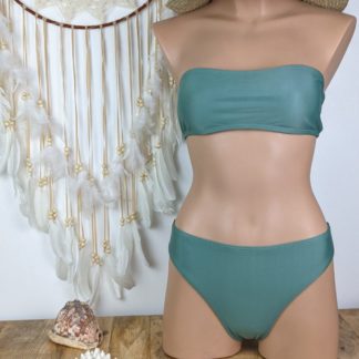 maillot de bain femme bandeau kaki culotte classique coussinet amovibles existe en quatre taille