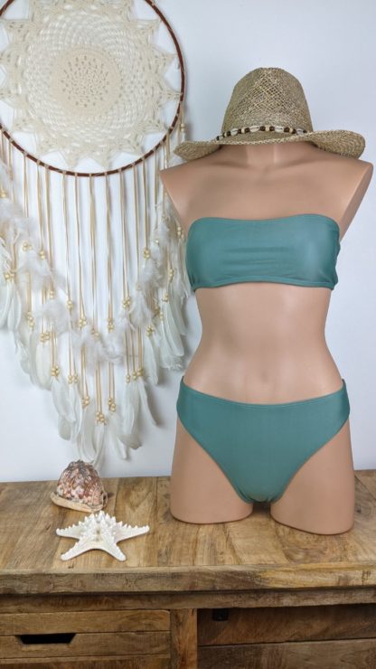 maillot de bain femme bandeau kaki culotte classique coussinet amovibles existe en quatre taille