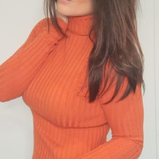 pull chaussette femme de couleur orange manches longues taille unique du 34 au 42 selon votre morphologie
