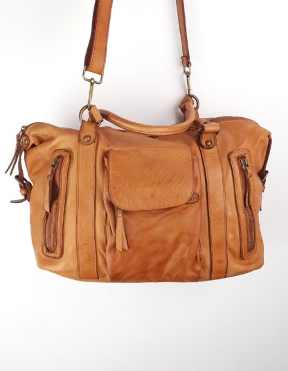 sac en cuir femme vintage forme sac besace coloris camel bandoulière amovible avec multi rangements grande contenance