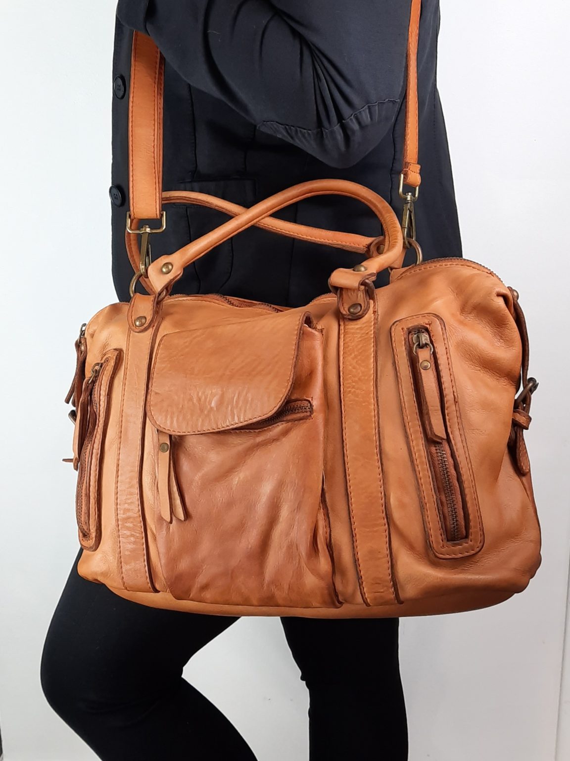 Sac besace bandoulière camel – Carpediem Dressing