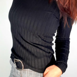 pull chaussette femme viscose manches longues col roulé coloris noir taille unique