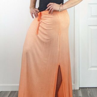 jupe longue fendue de couleur orange fluide taille unique