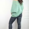 pull grosse maille été asymétrique taille unique vert pomme