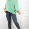 Pull grosse maille été de couleurs vert pomme asymétrique taille unique