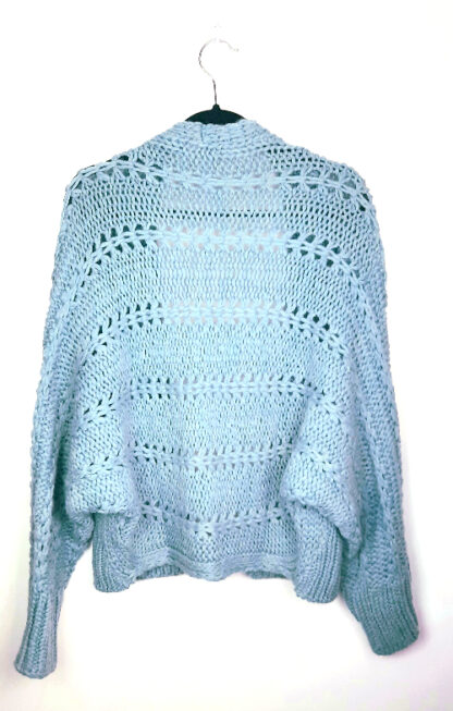 gilet laine femme coloris bleu gris taille unique oversize