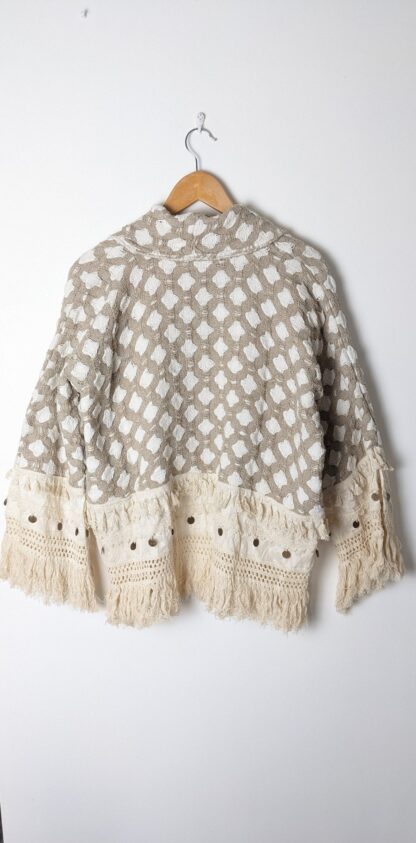 vêtements bohème chic veste bohème chic fabriquée en inde vue de dos 100% coton dentelle et crochet taille unique oversize